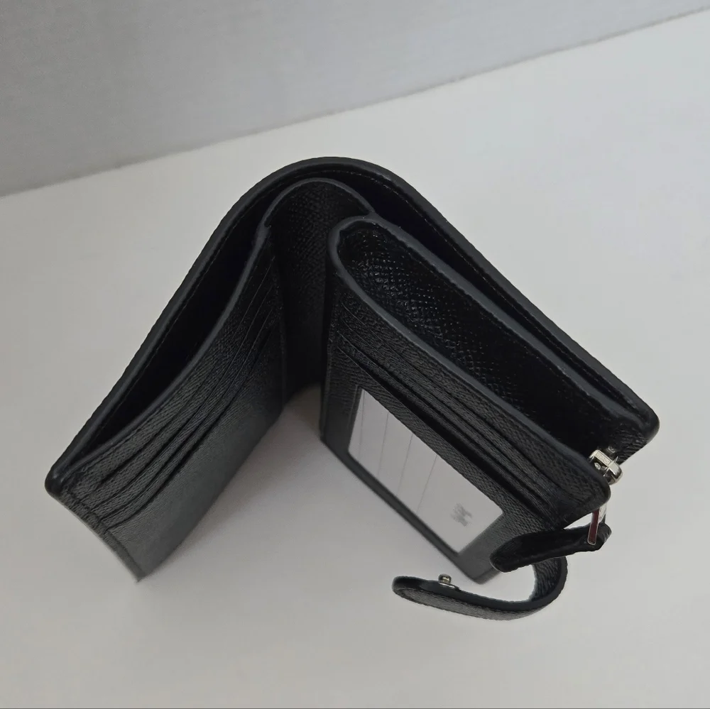Coach Womens Medium Corner Zip Black Wallet - Picture 4 of 6